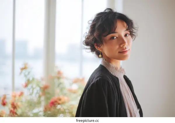 Woman Portrait in Stylish Casual Outfit