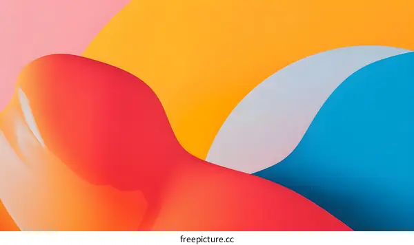 Abstract Colorful Paper Background With Curved Shapes