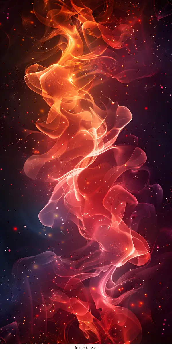 red and orange abstract flame