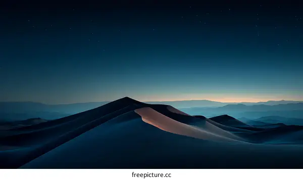 Night Desert Landscape at Dawn