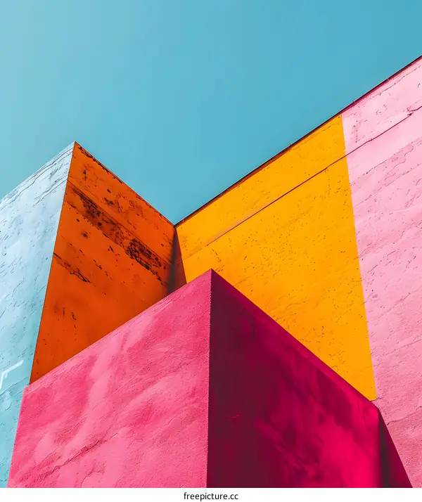 Abstract Geometric Architecture With Vibrant Colors