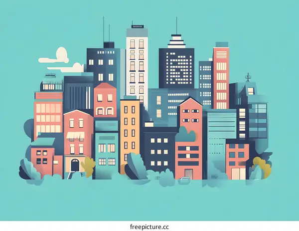Modern City Skyline Illustration