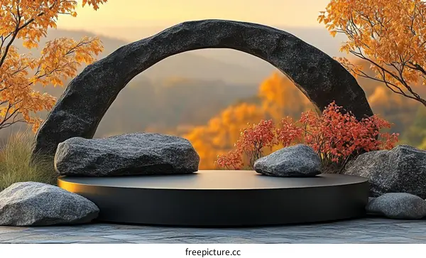 Autumn Stone Stage Product Display Design