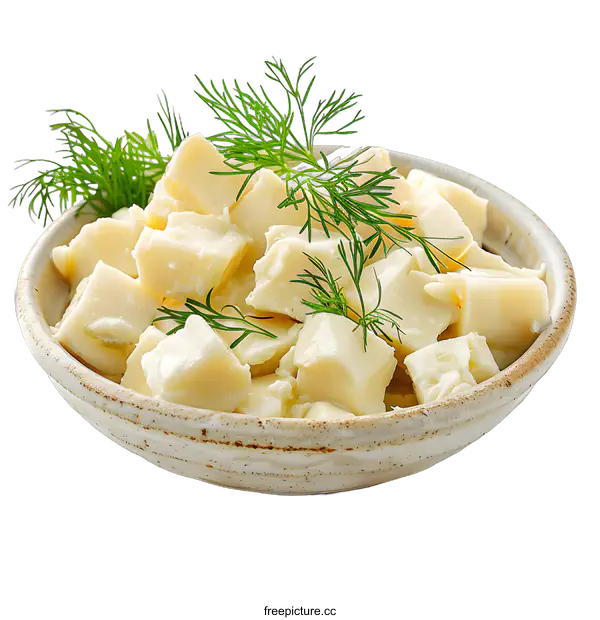 [Transparent Background PNG]cubes of cheese with dill