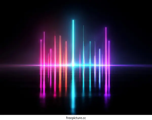 Abstract Neon Light Reflection Effect