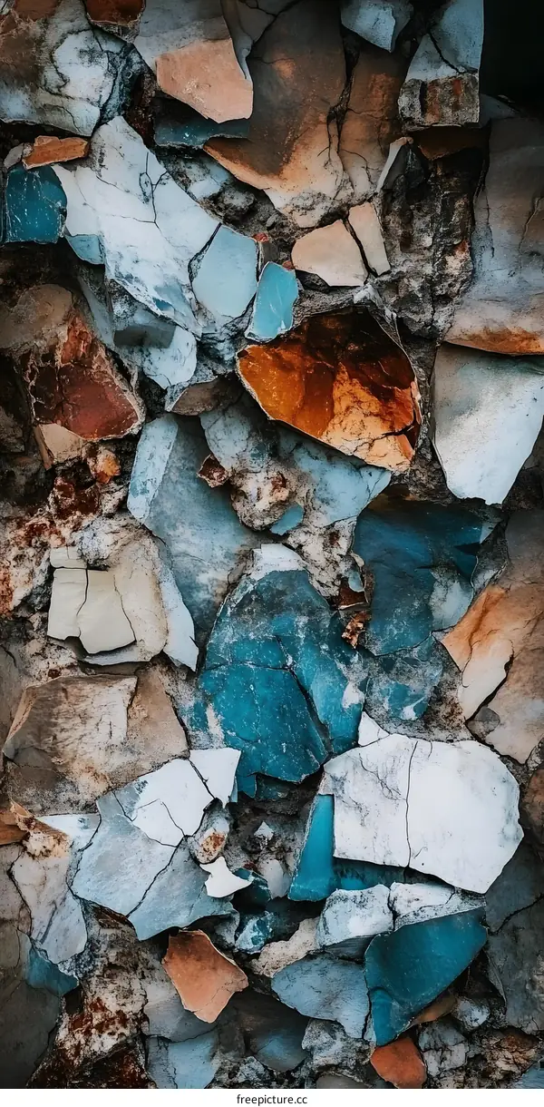 Abstract Blue And Orange Stone Texture