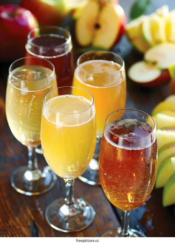 Apple Cider Tasting With Different Flavors