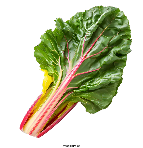 [Transparent Background PNG]Fresh Swiss Chard Leaf Isolated On White Background