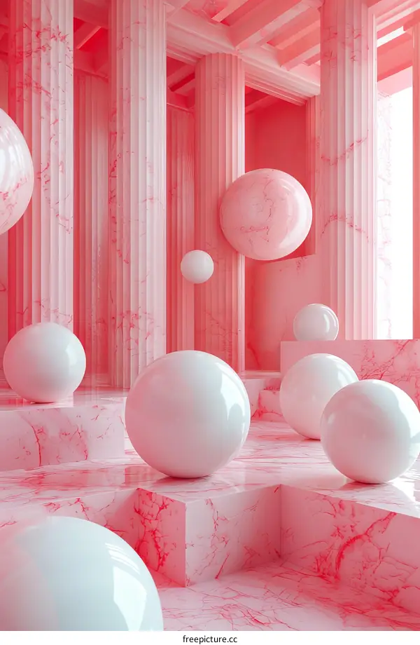Pink Marble Architectural Interior Design