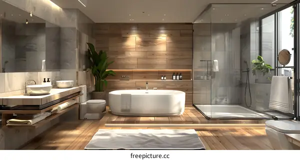 Wooden bathroom
