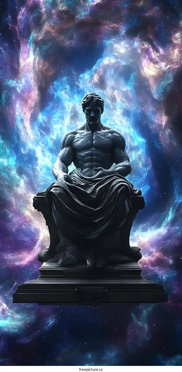 The Statue Of A Man In The Milky Way