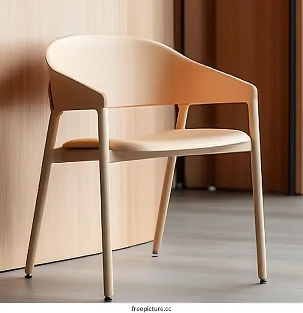 Modern Light Beige Wooden Chair Design