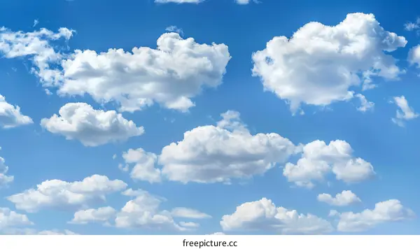 Celestial Blue Sky with White Clouds