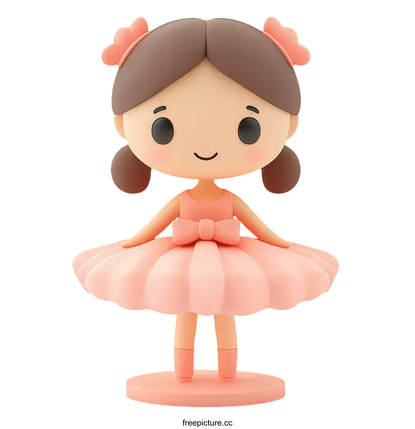 [Transparent Background PNG]Cute Cartoon Ballerina Girl Illustration