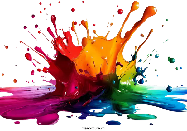 [Transparent Background PNG]Colorful Paint Splash Explosion Abstract Art