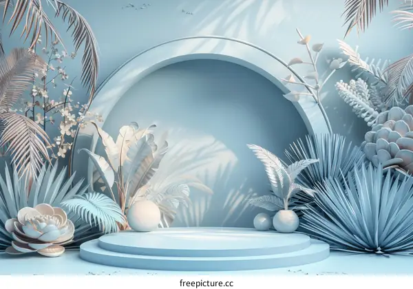 Lush Tropical Rainforest Landscape with Azure Sky