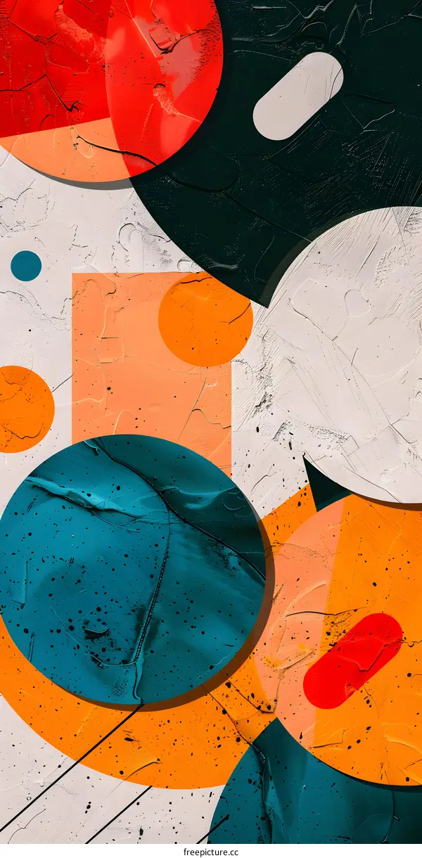 Abstract Art With Colorful Shapes And Textures