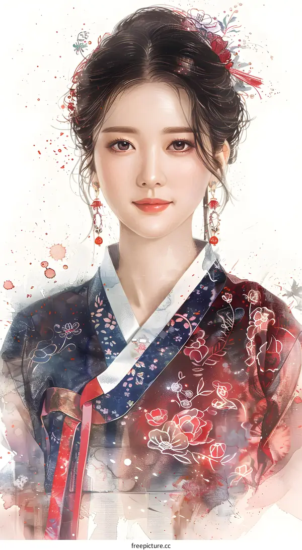 A beautiful Korean woman in traditional dress