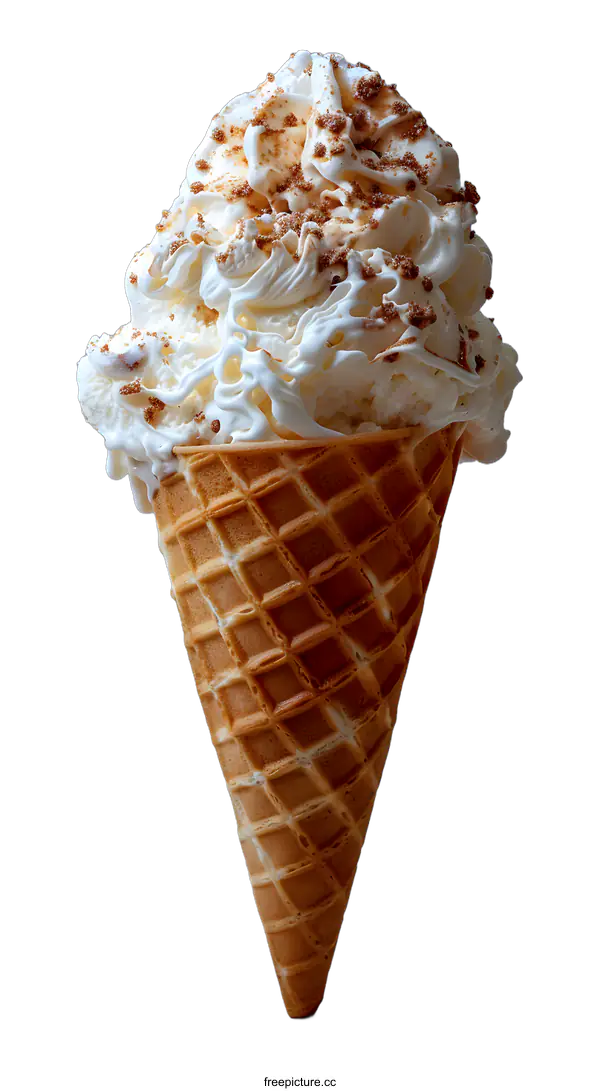 [Transparent Background PNG]Close-up of a delicious ice cream cone