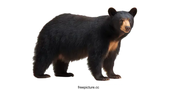 [Transparent Background PNG]Black Bear Portrait Against White Background