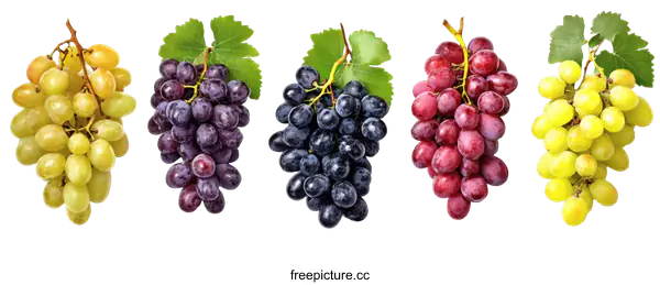 [Transparent Background PNG]Fresh Colorful Bunch of Grapes
