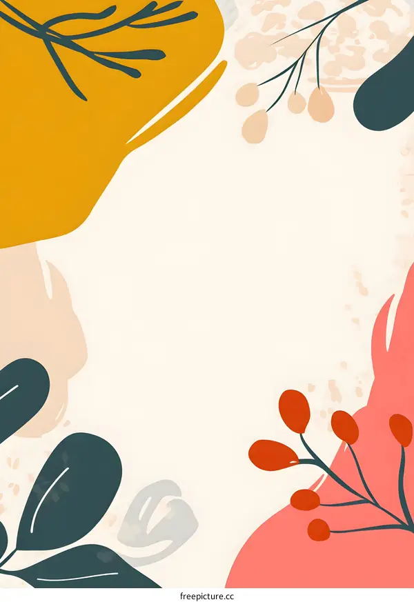 Abstract Floral Frame with White Space