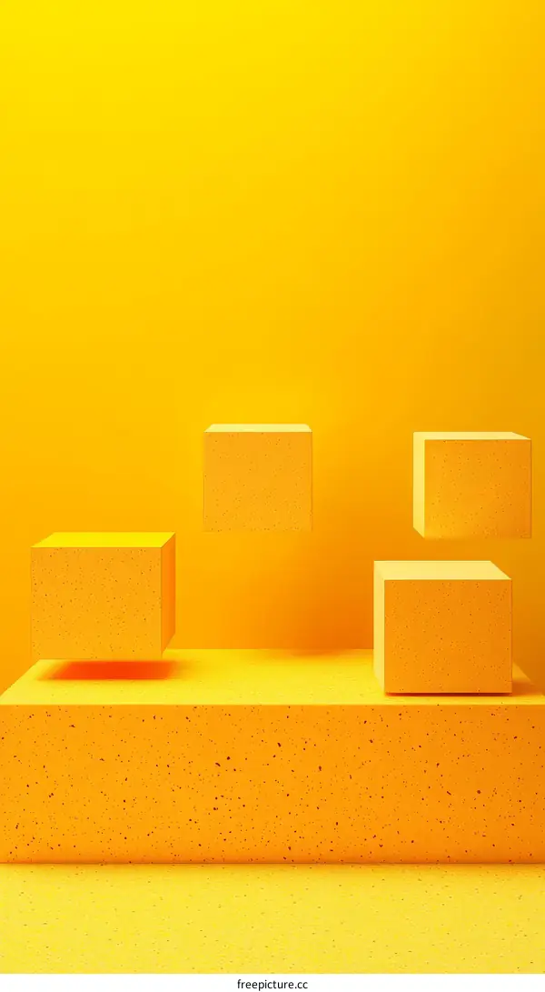 Yellow Geometric Display Stand Illustration