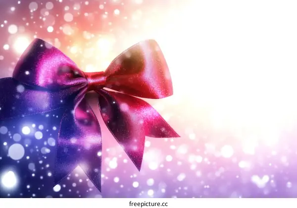 Elegant Festive Ribbon Bow with Bokeh Background