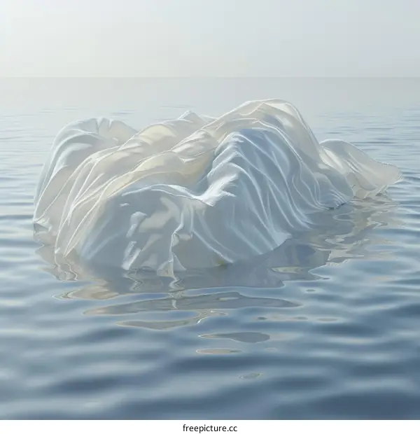 White Fabric Floating on Calm Ocean Waters