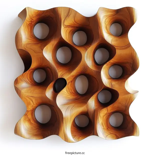 Abstract Wood Carving Panel Art