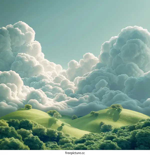 Hills Covered in Clouds