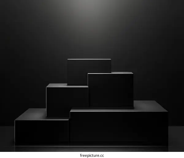 Modern Minimalist Black Geometric Display Platform