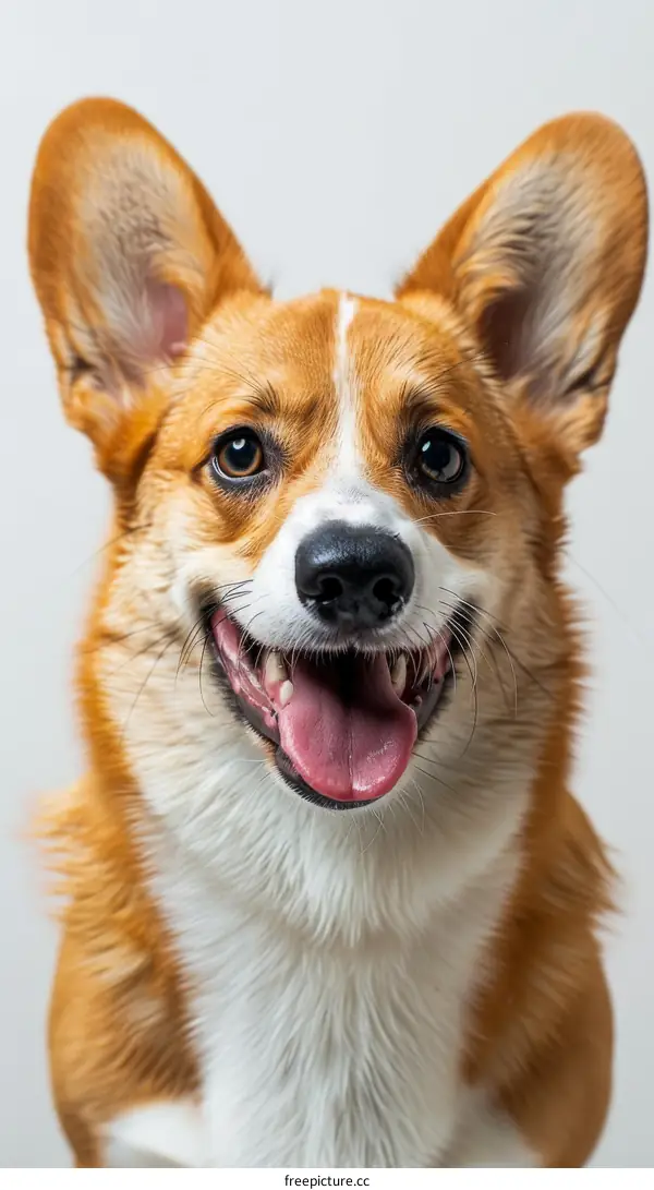 A happy corgi dog