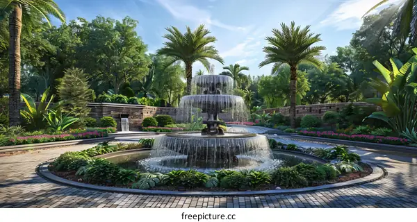 Picturesque Garden Fountain