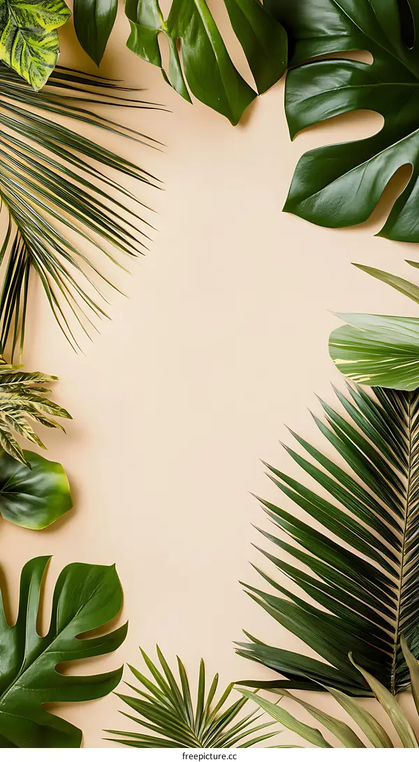 Tropical Leaf Frame Background