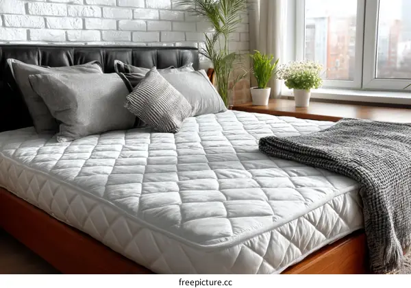 White Quilted Mattress Pad on a Bed