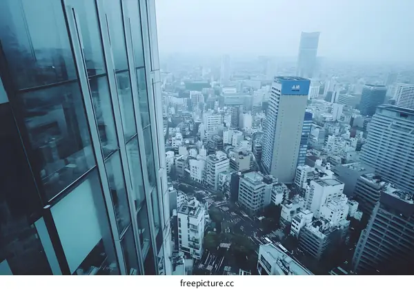 Aerial View of a City Skyline