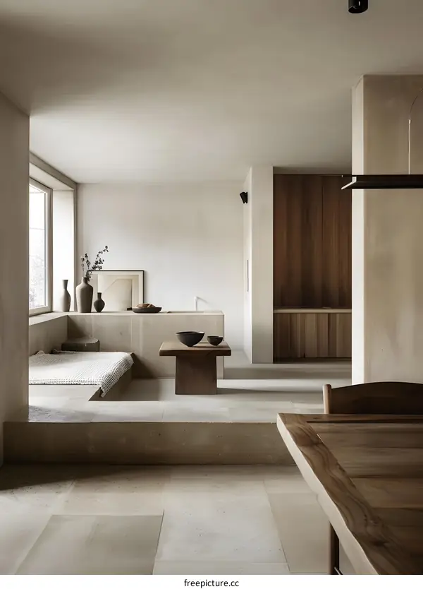 Minimalist Interior Design Living Room with Wooden Elements