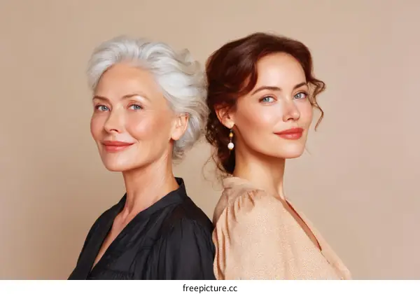 Two Women with Elegant Beauty