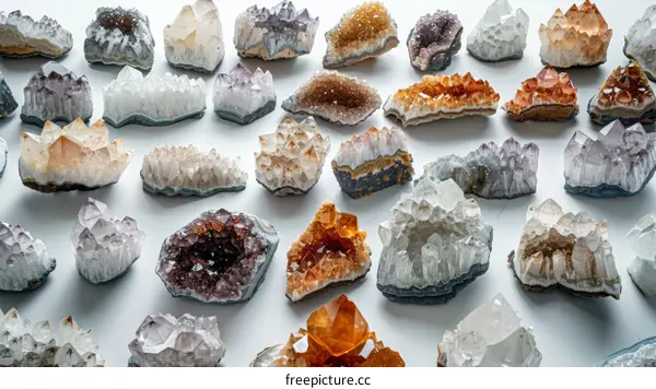 Assortment of Raw Quartz Crystal Geological Specimens