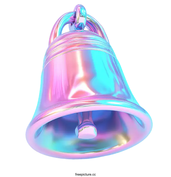 [Transparent Background PNG]Holographic Colorful Bell Illustration