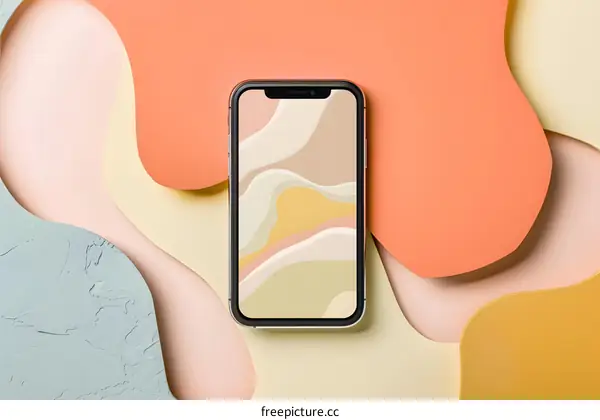 Abstract Phone Mockup on Colorful Background