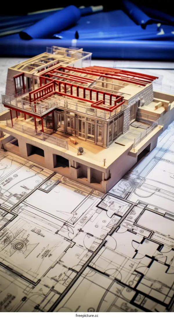 Architectural model of a modern house