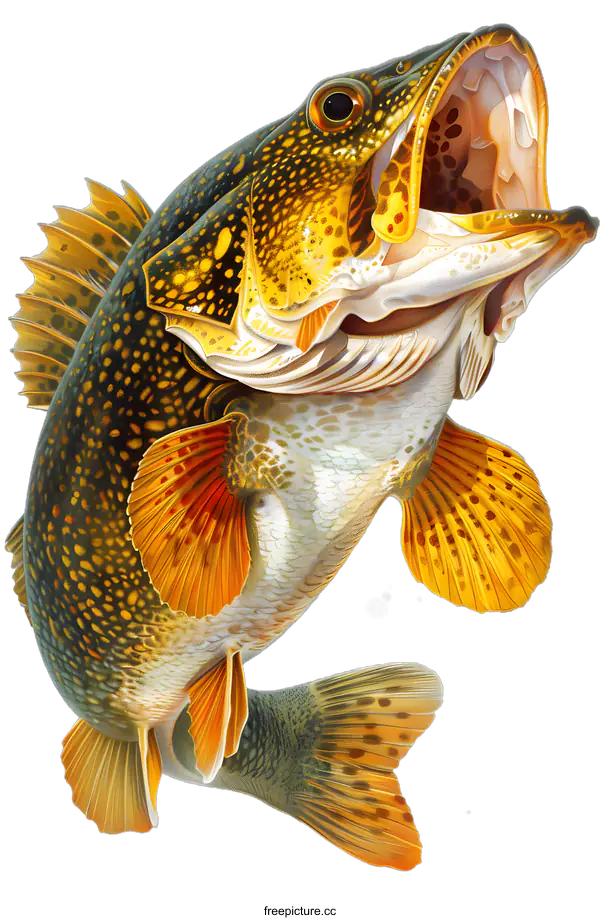 [Transparent Background PNG]Leaping Fish Illustration