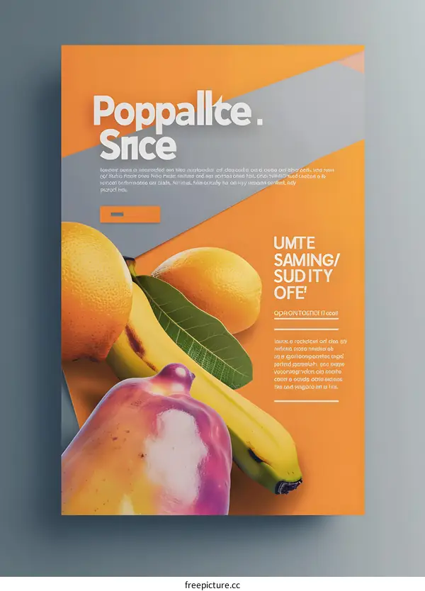 Colorful Fruit Design Poster with Unique Typography