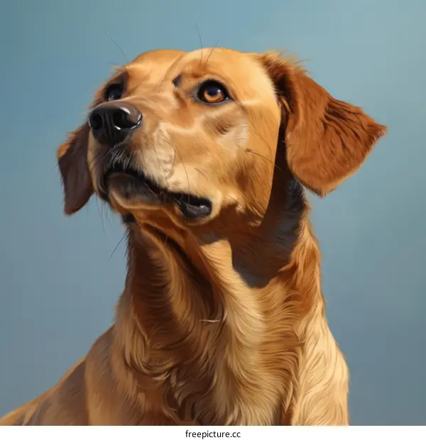 Golden Retriever Portrait: Looking Up with Curiosity