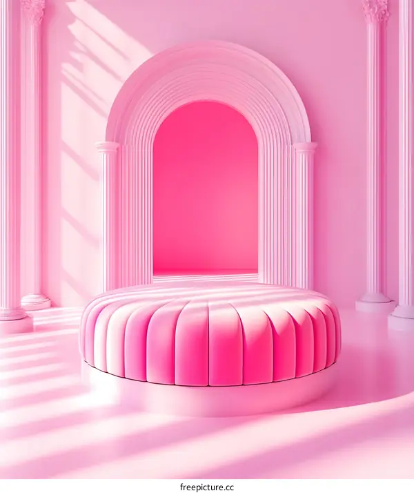 Pink Archway with Round Platform
