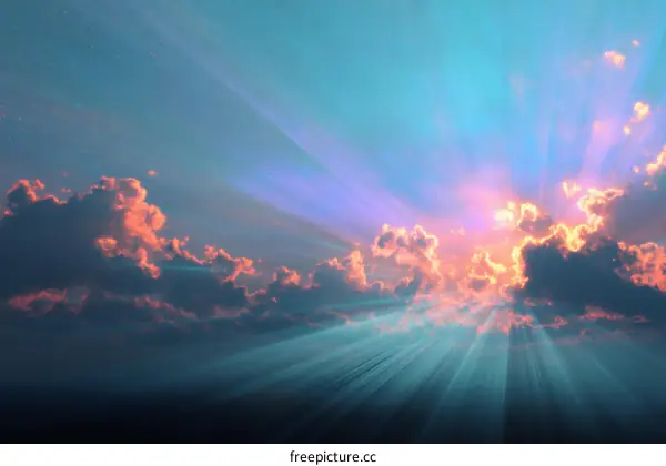 Radiant Sunrise Sky Through Clouds