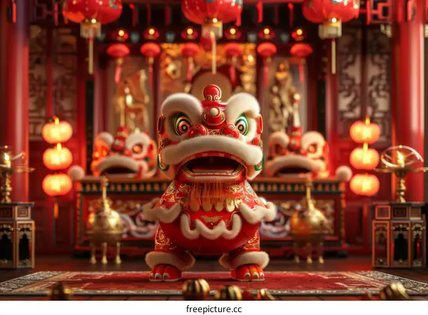 Lion Dance Performance: A Chinese Cultural Tradition and Martial Art Exhibition