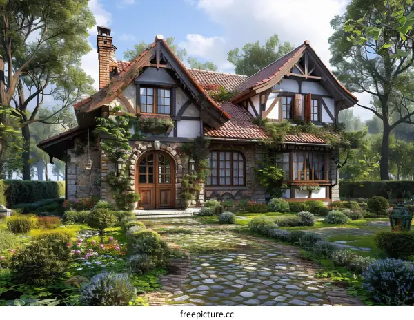 Stone Cottage with Beautiful Landscaping